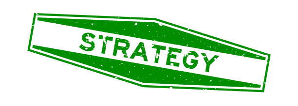 Grunge绿色策略字六边形橡胶印章在白色背景图片下载
