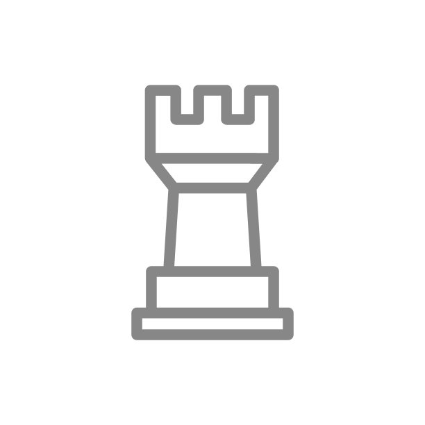 车国际象棋线图标。桌游，餐桌娱乐的象征图片下载