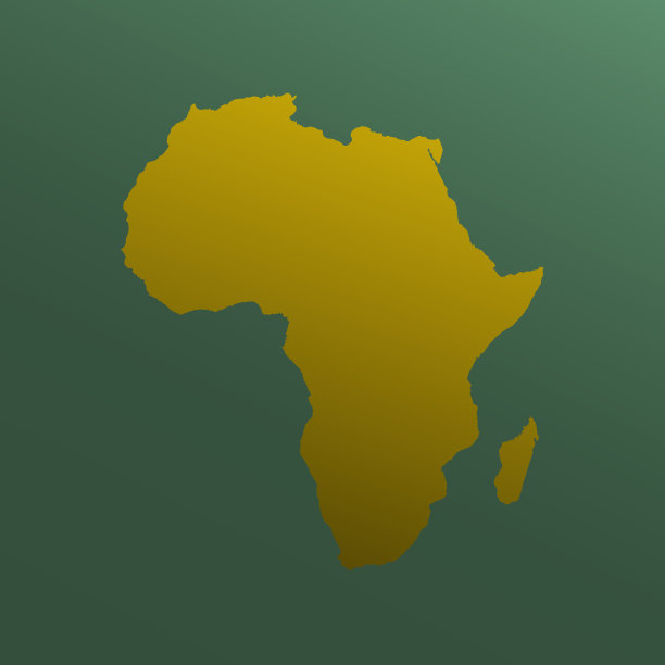 非洲地图，标志剪影。世界地图。矢量插图孤立在彩色背景上。非洲大陆图片下载