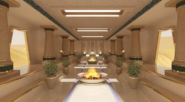 幻想埃及神庙3d插图图片下载