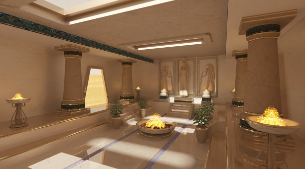 幻想埃及神庙3d插图图片下载