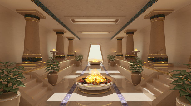 幻想埃及神庙3d插图图片下载