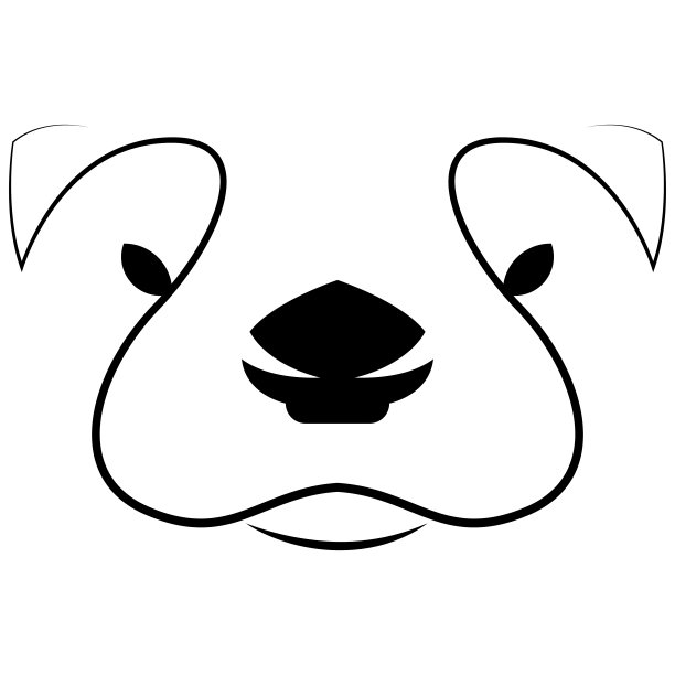 水獭头设计在白色背景。极简野生动物线性图标。矢量插图。图片下载