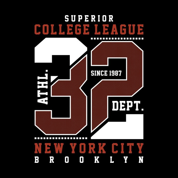 纽约市大学联盟排版t恤设计图片下载