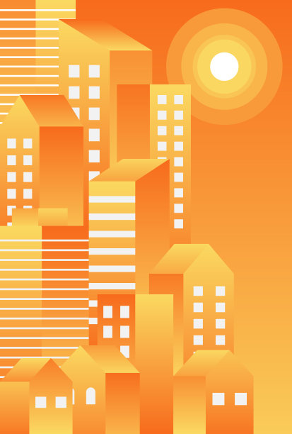 简单时尚的建筑插图图片下载