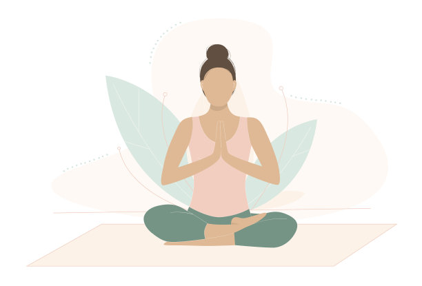 瑜伽祈祷姿势，冥想合十礼图片下载