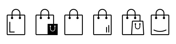 购物袋矢量图标孤立图片下载