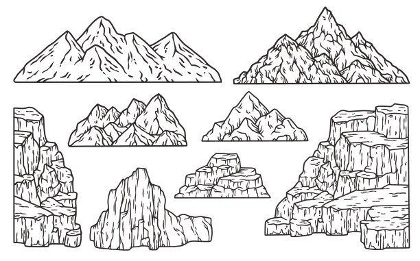 登山和露营的山和岩石图片下载