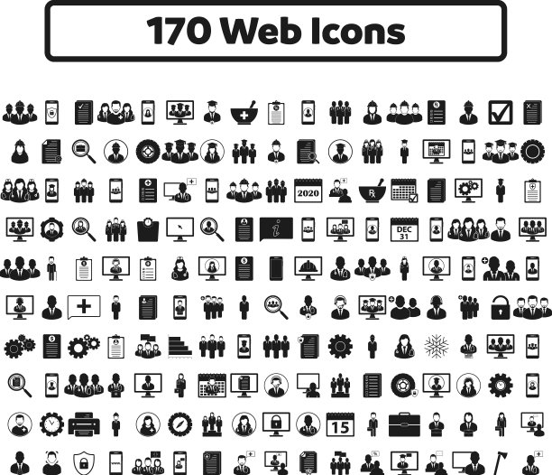 170网页图标设置平面风格eps图片下载