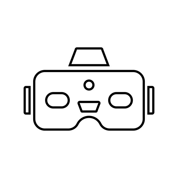 增强，全息透镜，混合，现实线图标。轮廓向量。图片下载