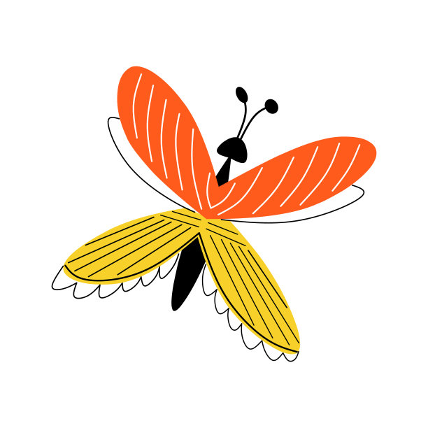 可爱的卡通昆虫蜻蜓孤立在白色背景图片下载