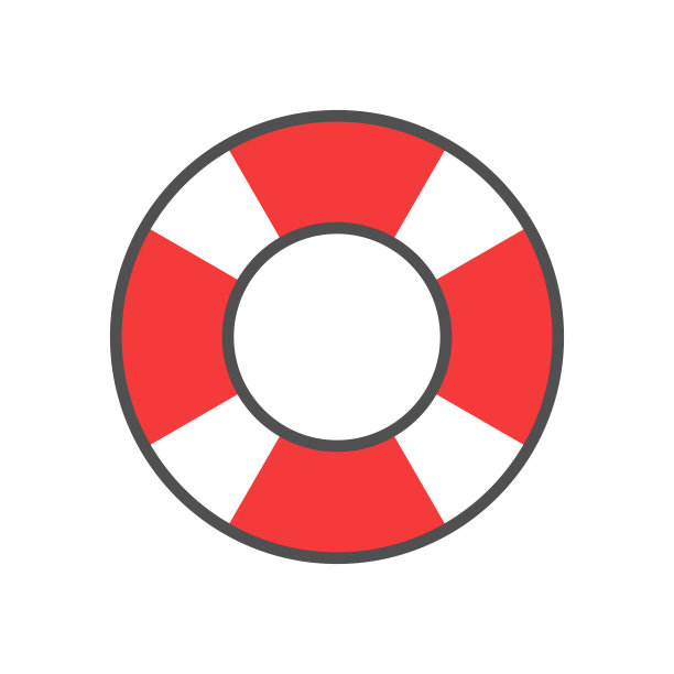 Lifebuoy线性图标与彩色填充。矢量插图。图片下载