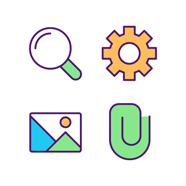 网站元素像素完美的RGB彩色图标集图片下载