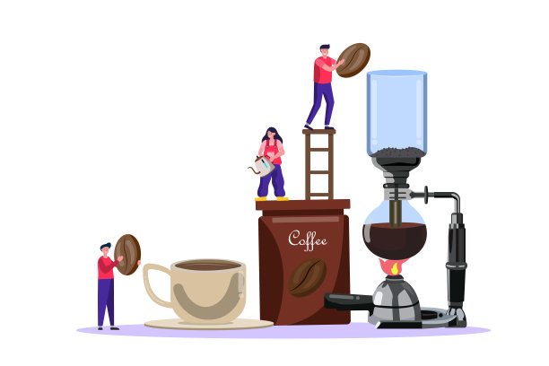 这个小个子男人正在用咖啡研磨机磨咖啡豆。以及制作咖啡的设备，arapika，拿铁，浓缩咖啡，卡布奇诺是餐厅里很受欢迎的饮料。用早餐。图片下载