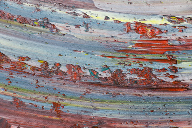 红、蓝、白等彩色涂料，抽象和现代绘画艺术图片下载