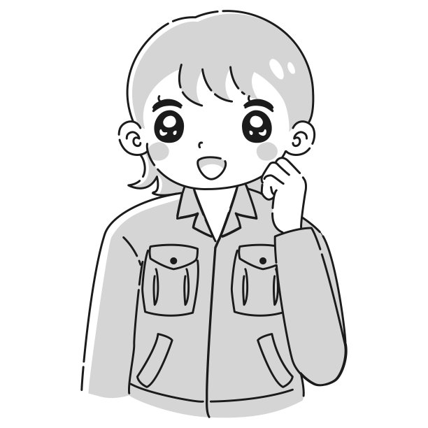 一个穿着工作服的女人摆出勇气姿势的插图图片下载