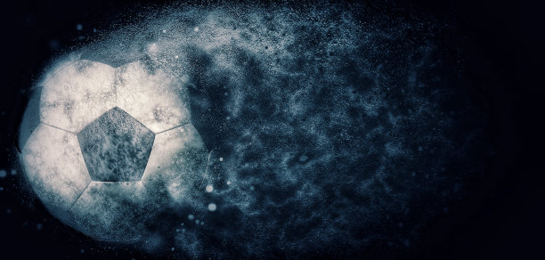 一个爆炸的足球的3D插图图片下载