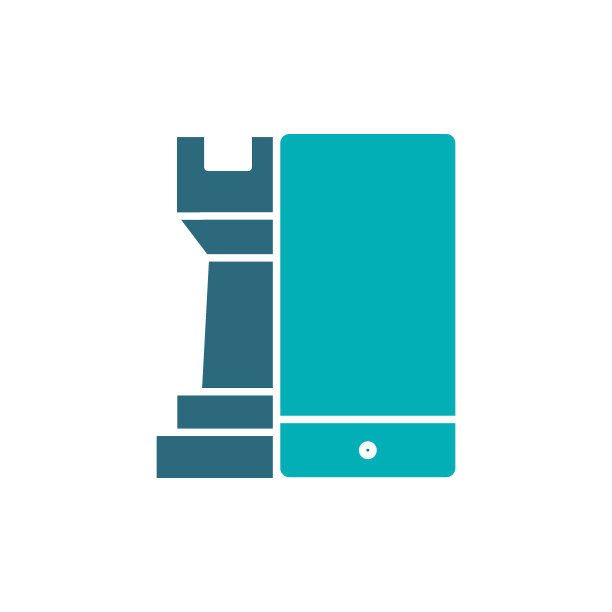 棋手与手机彩色图标。桌游，餐桌娱乐的象征图片下载