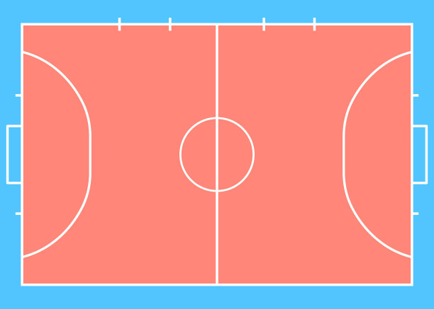 俯视图五人制场地模板。活跃娱乐的运动场。图片下载
