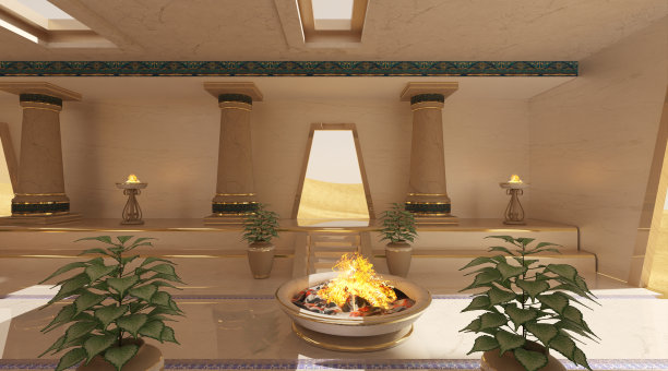 幻想埃及神庙3d插图图片下载