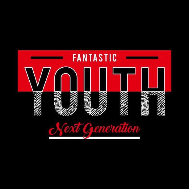 梦幻青年t恤设计平面排版，矢量插图概念艺术。图片下载