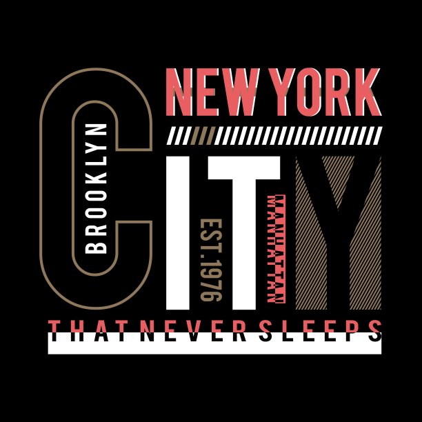 纽约城市图形设计t恤准备打印，矢量插图图片下载