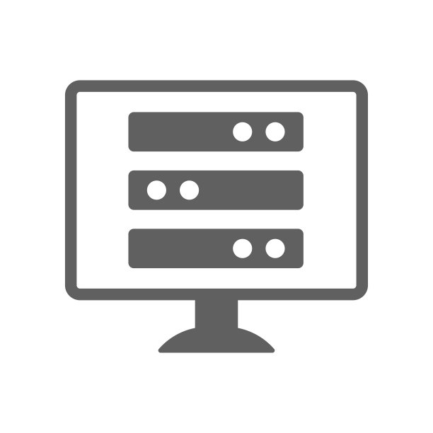 计算机、数据库、服务器图标。灰色的矢量图形。图片下载