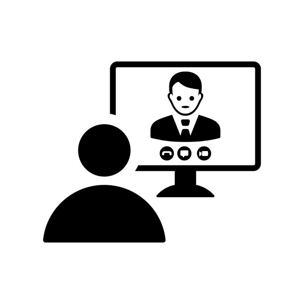 聊天，视频通话图标。黑色的矢量图形。图片下载