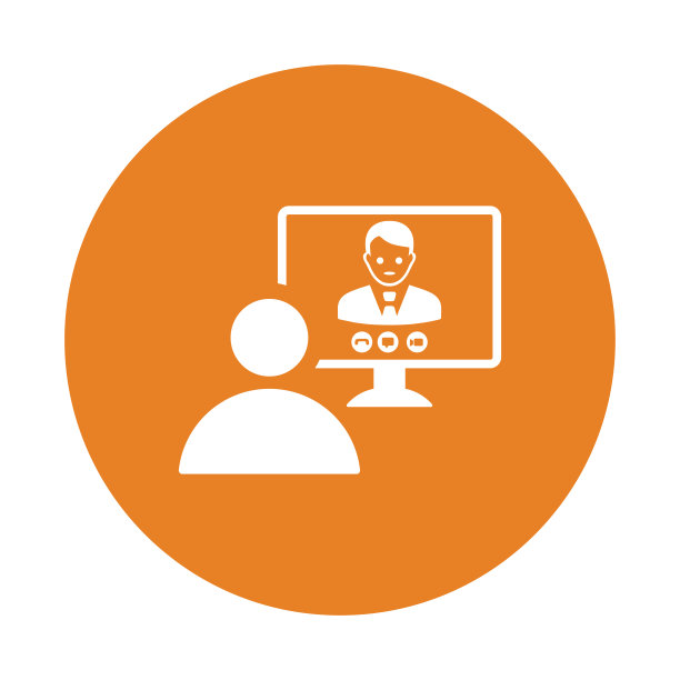 聊天，视频通话图标。橙色向量EPS。图片下载