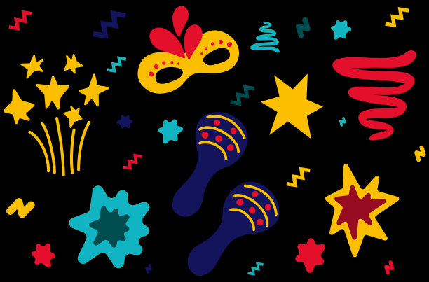 嘉年华属性、喜庆设计元素、节日与趣味插画图片下载