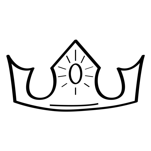 皇冠图标矢量涂鸦风格。勾勒出皇室的标志。简单的公主王冠。图片下载