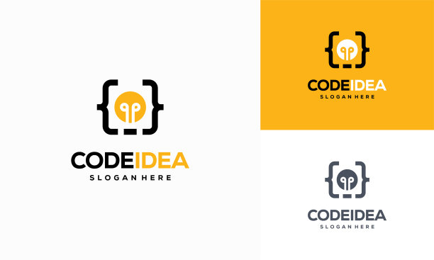 代码创意符号设计概念向量，程序员符号符号图标图片下载