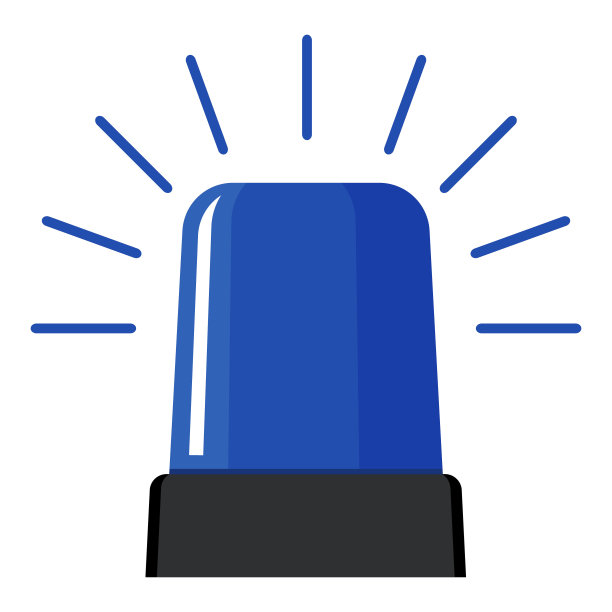 一组警灯，矢量。红色和蓝色的救护车警报声。紧急徽章图片下载