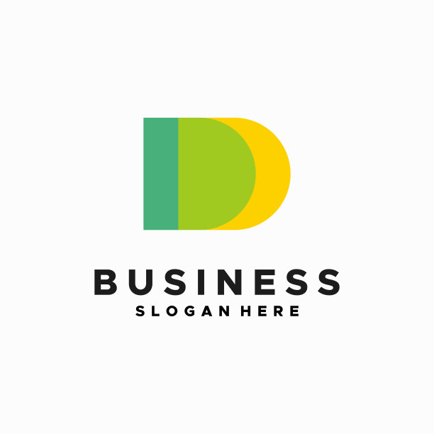 现代几何D首符号设计概念向量，商业首字母符号图片下载
