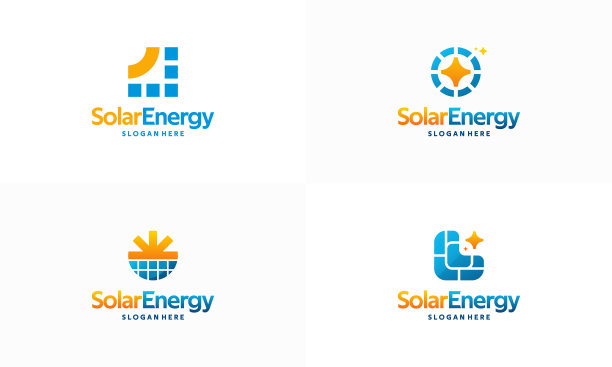 一套太阳能板符号设计矢量，太阳能符号图片下载