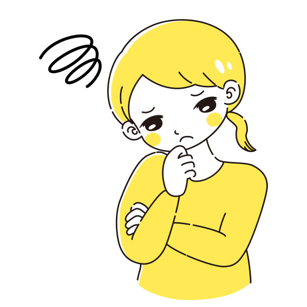 一个女人双手交叉，忧心忡忡的插画图片下载