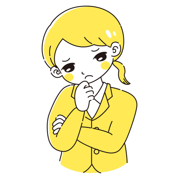 一个穿着西装的女人双臂交叉的插图图片下载