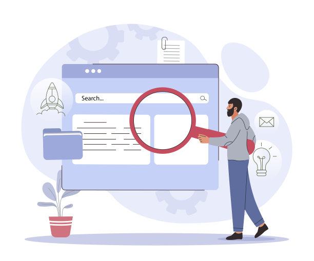 搜索引擎优化专家与放大镜图片下载