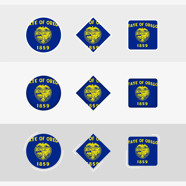 俄勒冈州旗帜图标设置俄勒冈州的旗帜图片下载