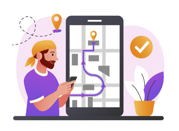 男人拿着手机看地图图片下载