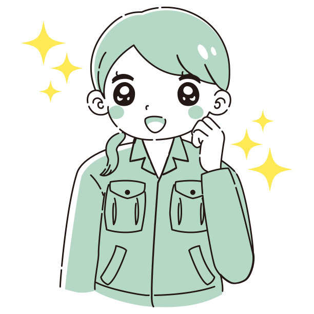 一个穿着工作服的女人摆出勇气姿势的插图图片下载