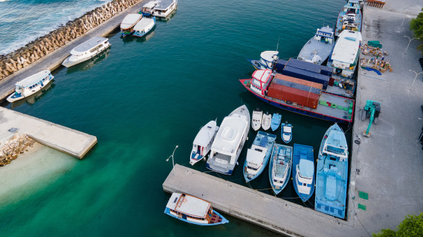 马尔代夫富瓦穆拉港鸟瞰图图片下载