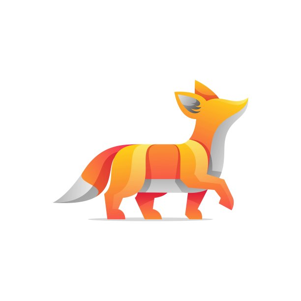 矢量插图耳廓狐渐变彩色风格。图片下载