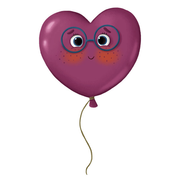 可爱的卡通气球有眼睛和微笑的兰花的颜色图片下载