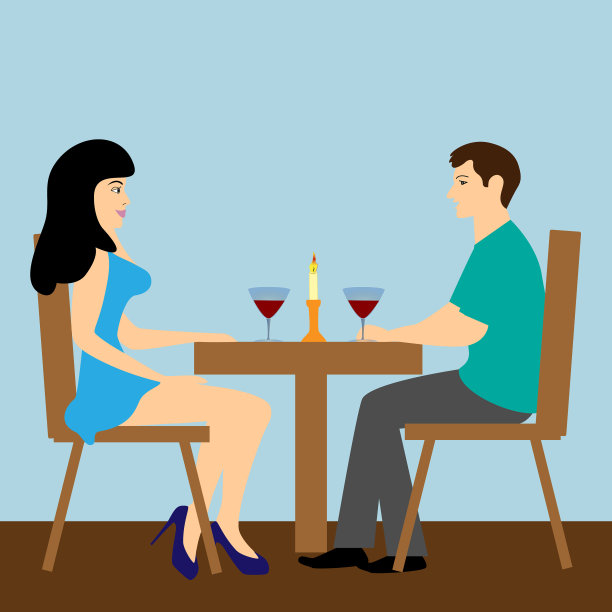 一对年轻夫妇正在吃午饭图片下载