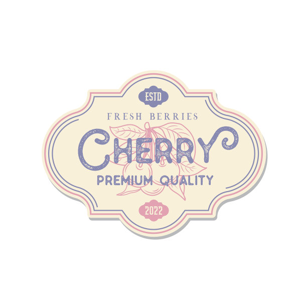 樱桃抽象标签模板手绘图片下载