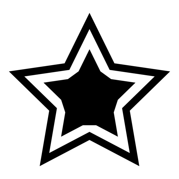 星星平面图标孤立在白色背景上图片下载