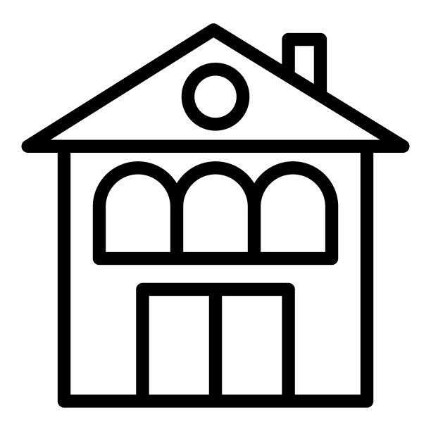 房子平面图标孤立在白色背景图片下载