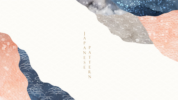 日本波浪图案的景观背景图片下载