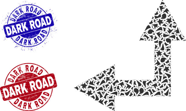 分叉箭头左上镶嵌着碎片图片下载